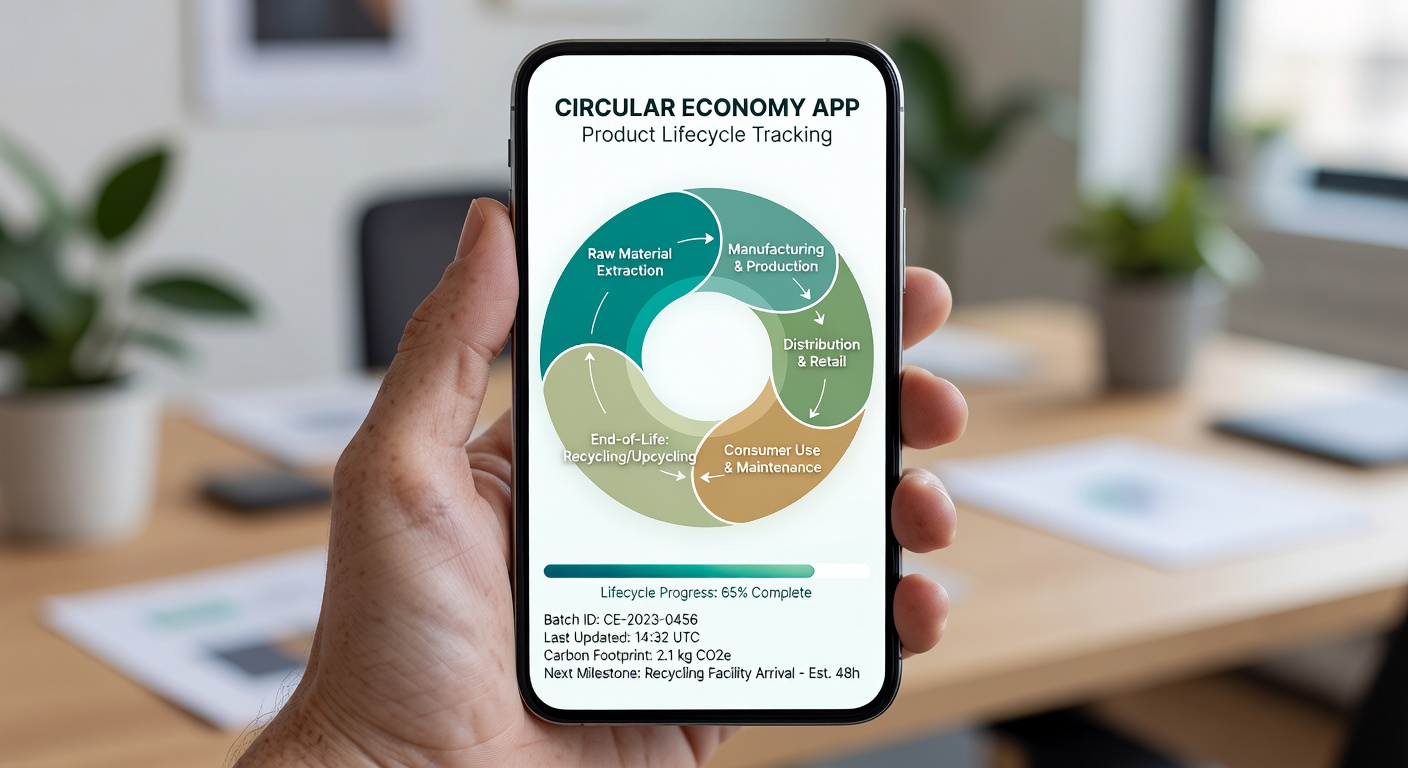 CircularHub スマートフォンアプリのモックアップ